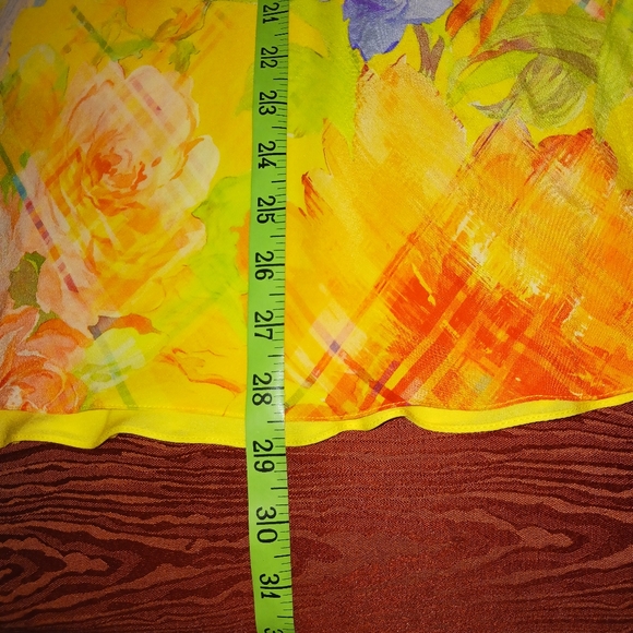 RALPH LAUREN Bright Yellow Floral Side Zip Skirt Size 10 - Picture 15 of 16